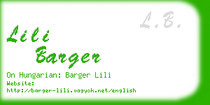 lili barger business card